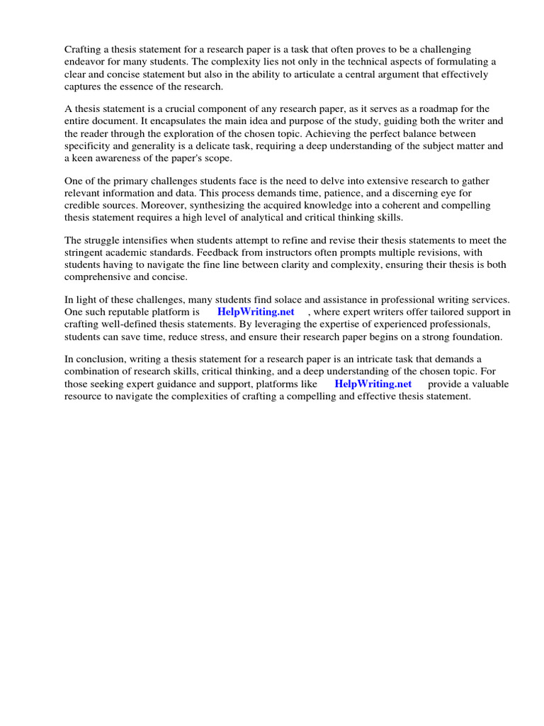 General Definition Of Thesis Statement