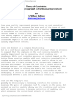 Theory of Constraints A System-Level Approach To Continuous Improvement