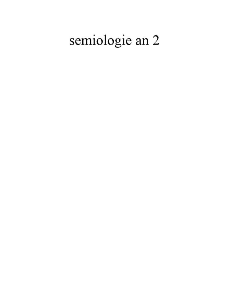 Semiologie PDF