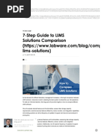 7-Step Guide To LIMS Solutions Comparison