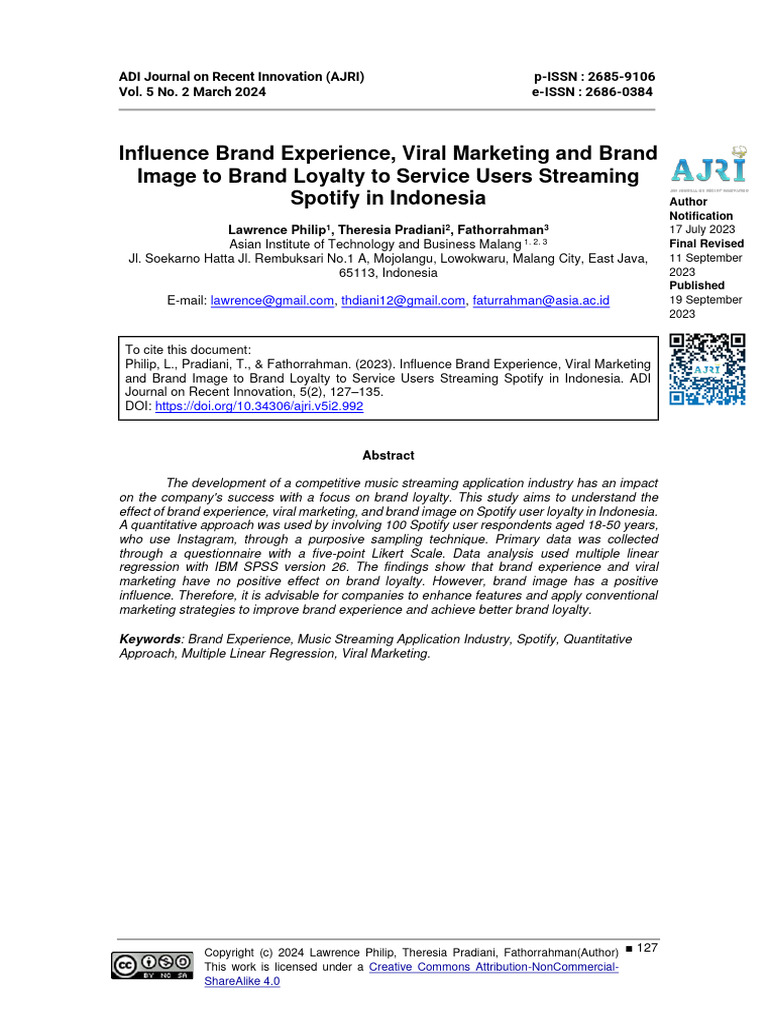 Influence Brand Experience Viral Marketing and Brand Image To Brand ...