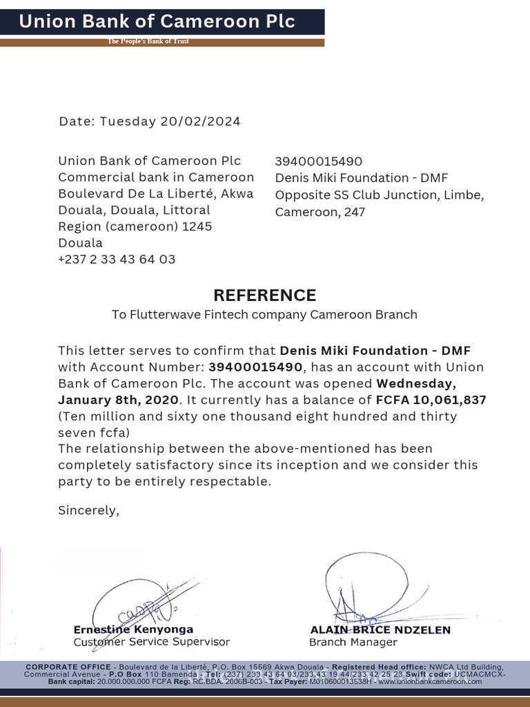 Reference letter denis miki foundation dmf pdf