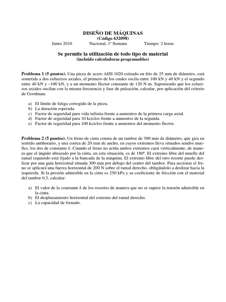 Cálculo de Fatiga y Diseño de Máquinas | PDF | Rodamiento (Mecánico ...