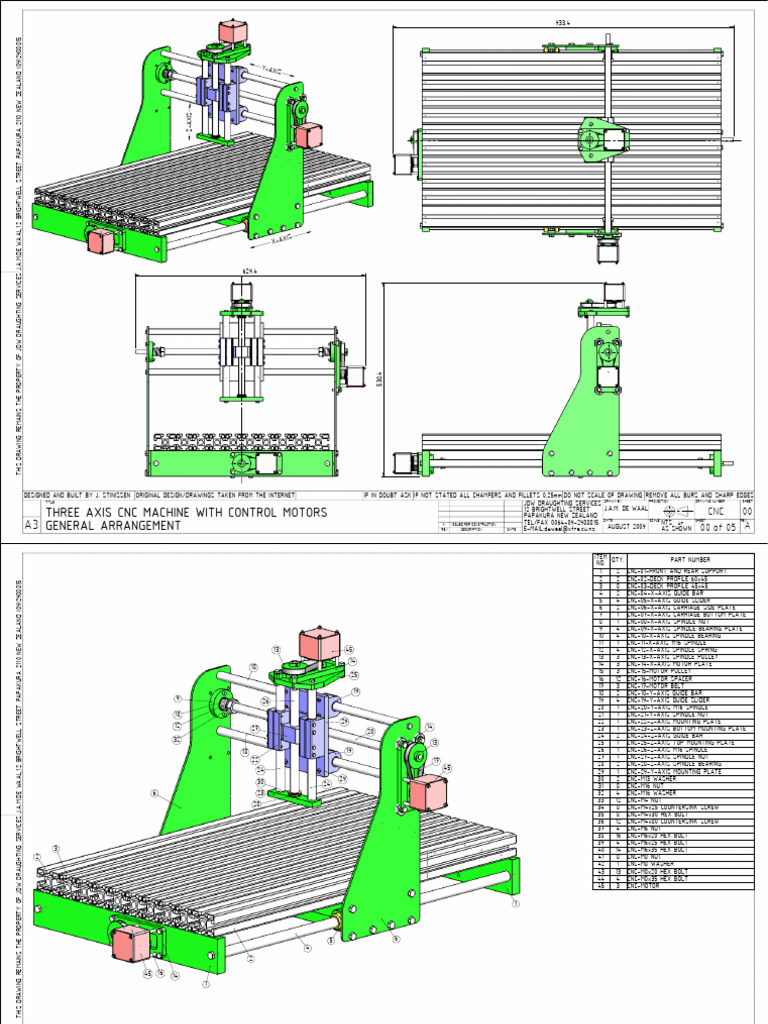CNC Machine Assembly Drawings | PDF | Sheet Metal | Screw