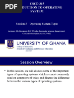 Session 5 - Types of Operating Systems