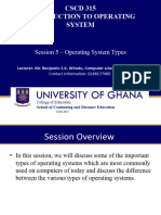Session 5 - Types of Operating Systems