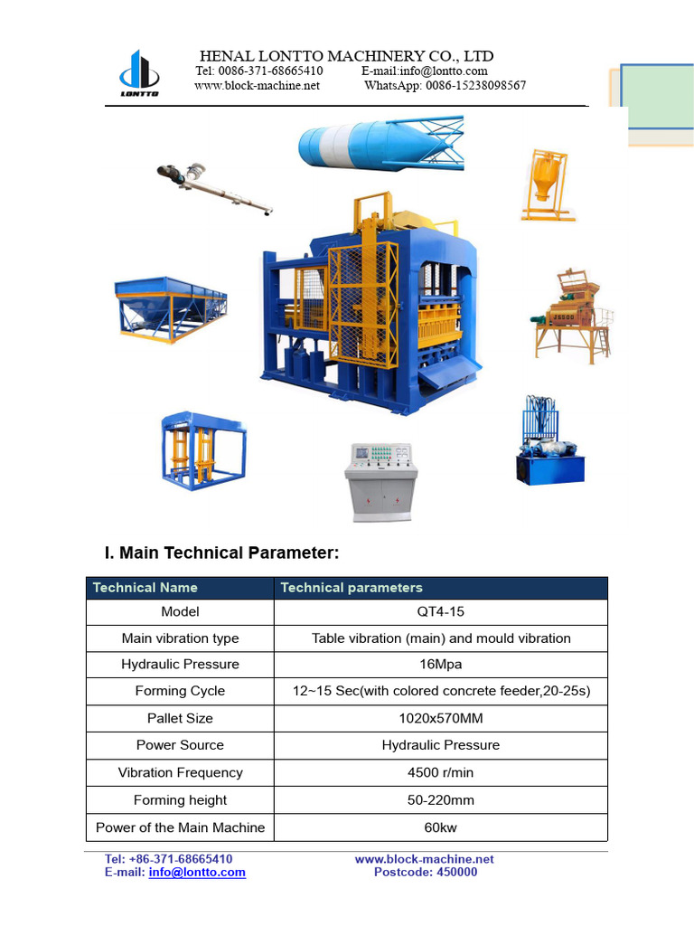 Lontto Qt4-15 Fully Automatic Block Machine Production Line | PDF