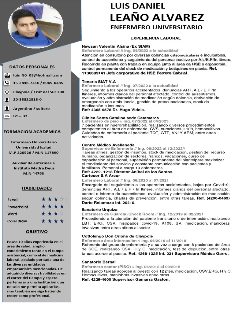 CV Leaño Daniel | PDF | Enfermería | Programas sociales