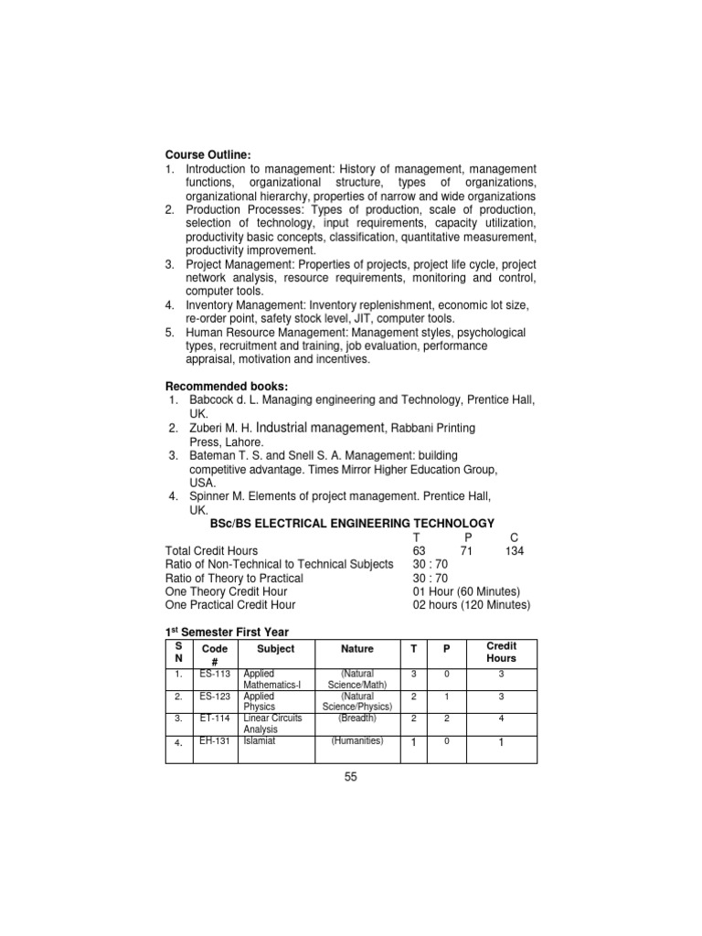 BSc in Electrical Engineering Technology | PDF