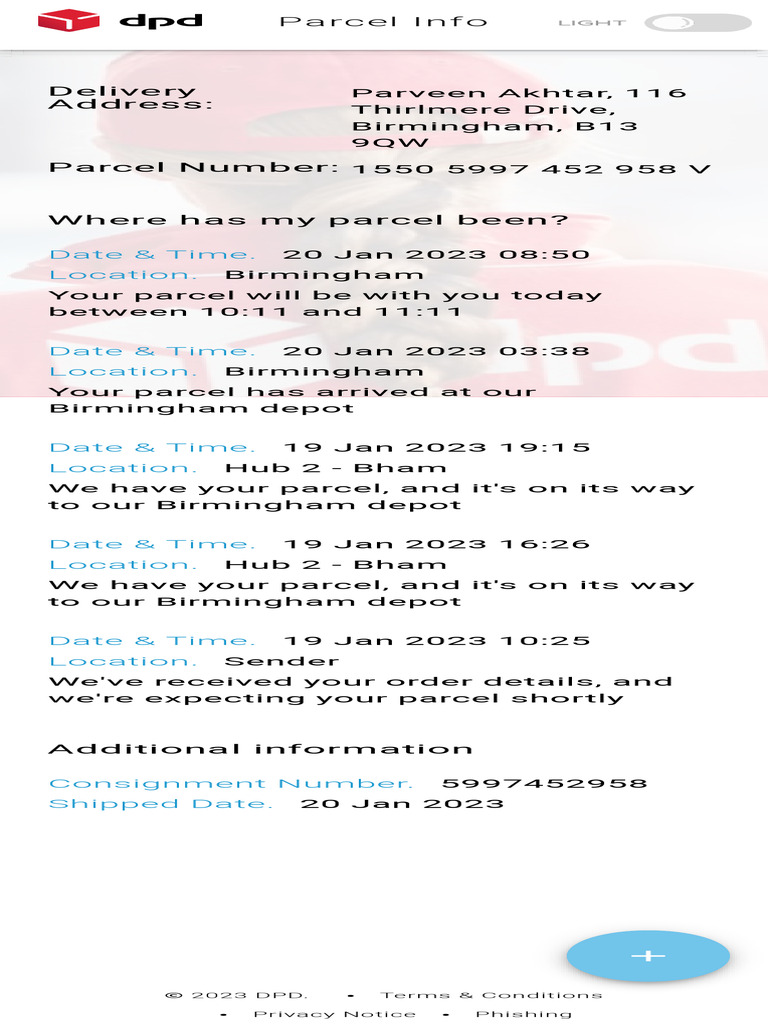 DPD Parcel Tracking Update | PDF | Law