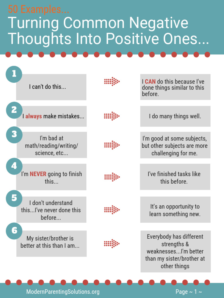 How To Change A Negative Thought Into A Positive One