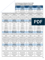 Calendario de Evaluaciones Exámenes - Ordinario