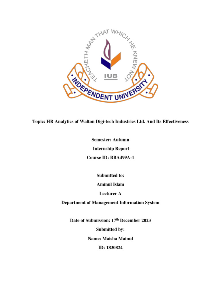 INTERNSHIP MIS intelligence overview