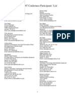 ISM 2007 Conference Participants List