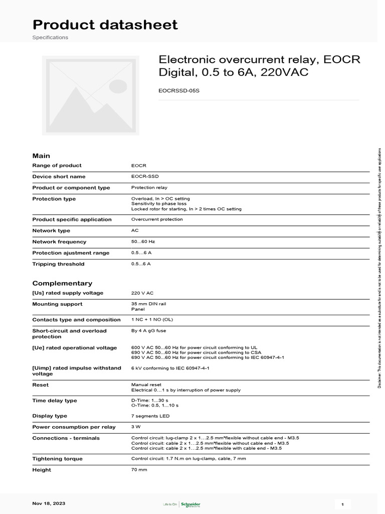 Rele Sobrecorriente Electrónico EOCR - EOCRSSD-05S | PDF | Relay ...