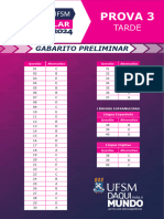 Gabarito Preliminar Vestibular Prova 3 Ufsm 2024