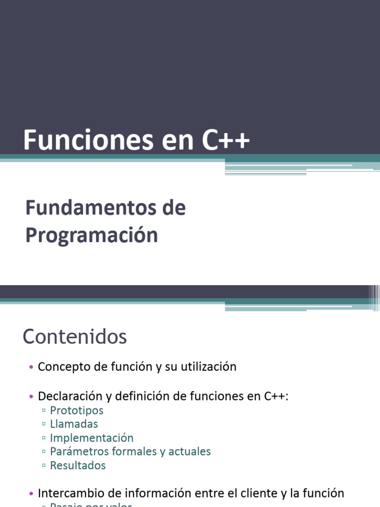 Funciones y Subprogramas en C++ | PDF | C ++ | Programación de computadoras
