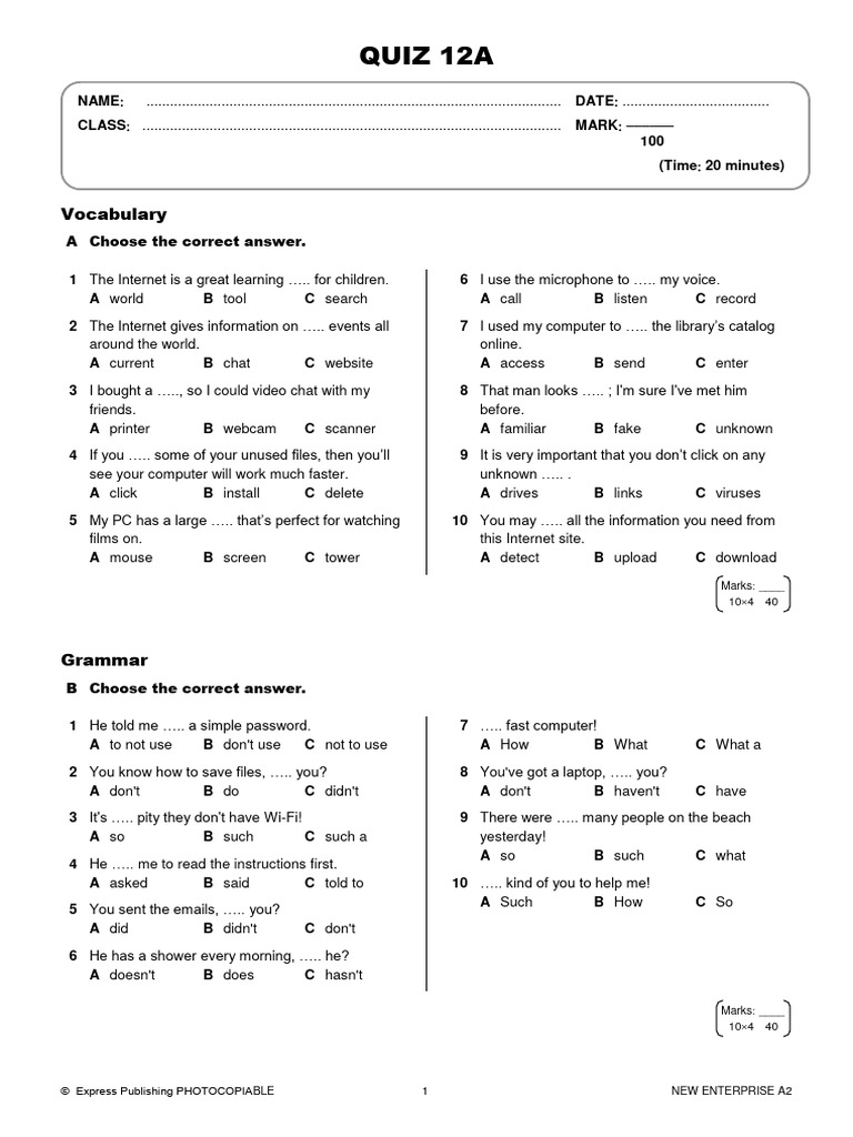 2 34 enterprise a2 quiz 12a download free pdf computer virus software