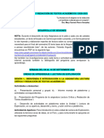 Sesiones Lectura Crítica y Redacción de Textos Académicos I 2020-2021