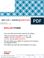 3 Mots Cles Et Identifiants Python B