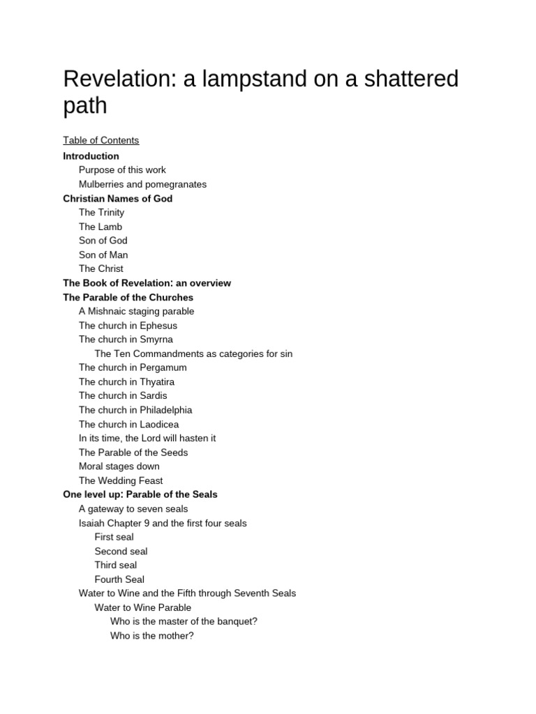 Revelation a lampstand on a shattered path pdf jesus messiah