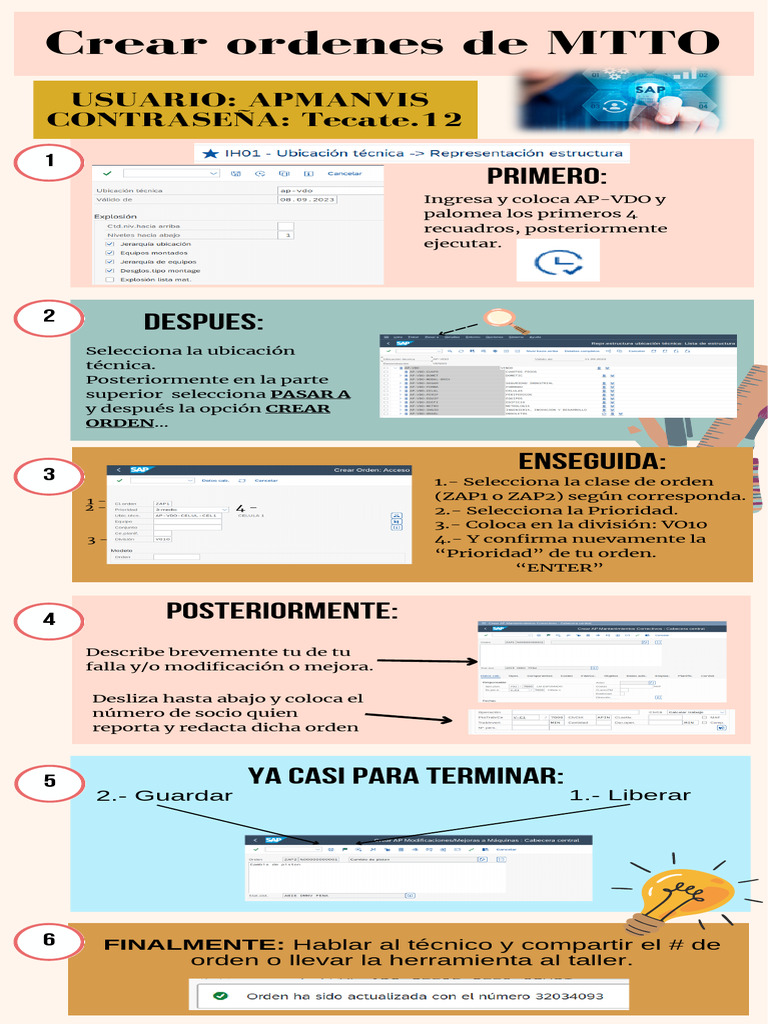 Crear Órdenes de Mantenimiento MTTO | PDF