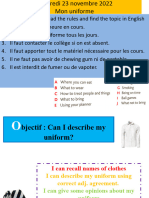 Lesson 2 - Mon Uniforme