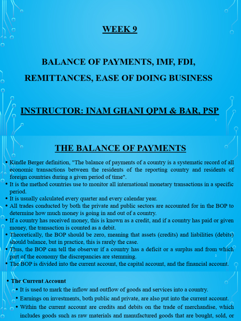 Balance of Payments and IMF Overview | PDF | International Monetary ...