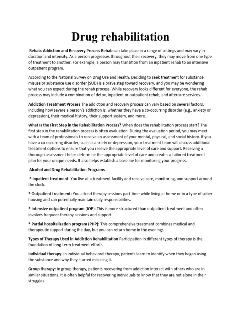 Drug Rehabilitation | PDF