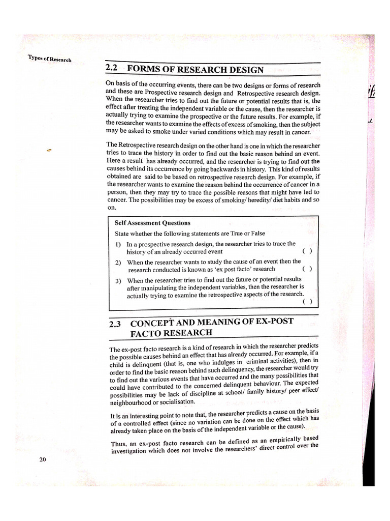 Forms of Research Design and (Expost Facto) | PDF