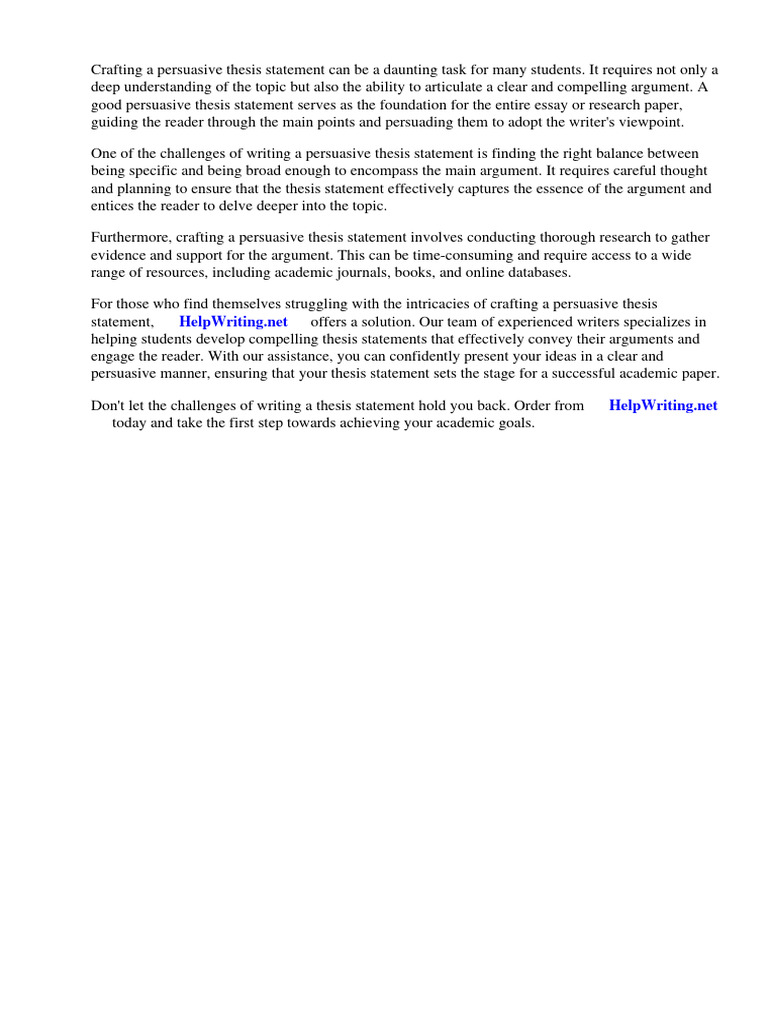 How to Write a Persuasive Thesis Statement | PDF | Essays | Thesis