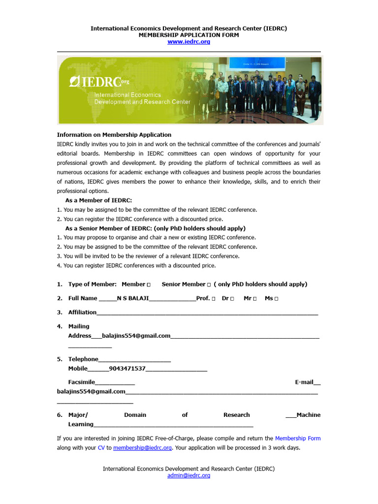 IEDRC Membership Invitation | PDF | Business | Finance & Money Management