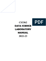 CS3362 Data Science Laboratory Manual 2022-23