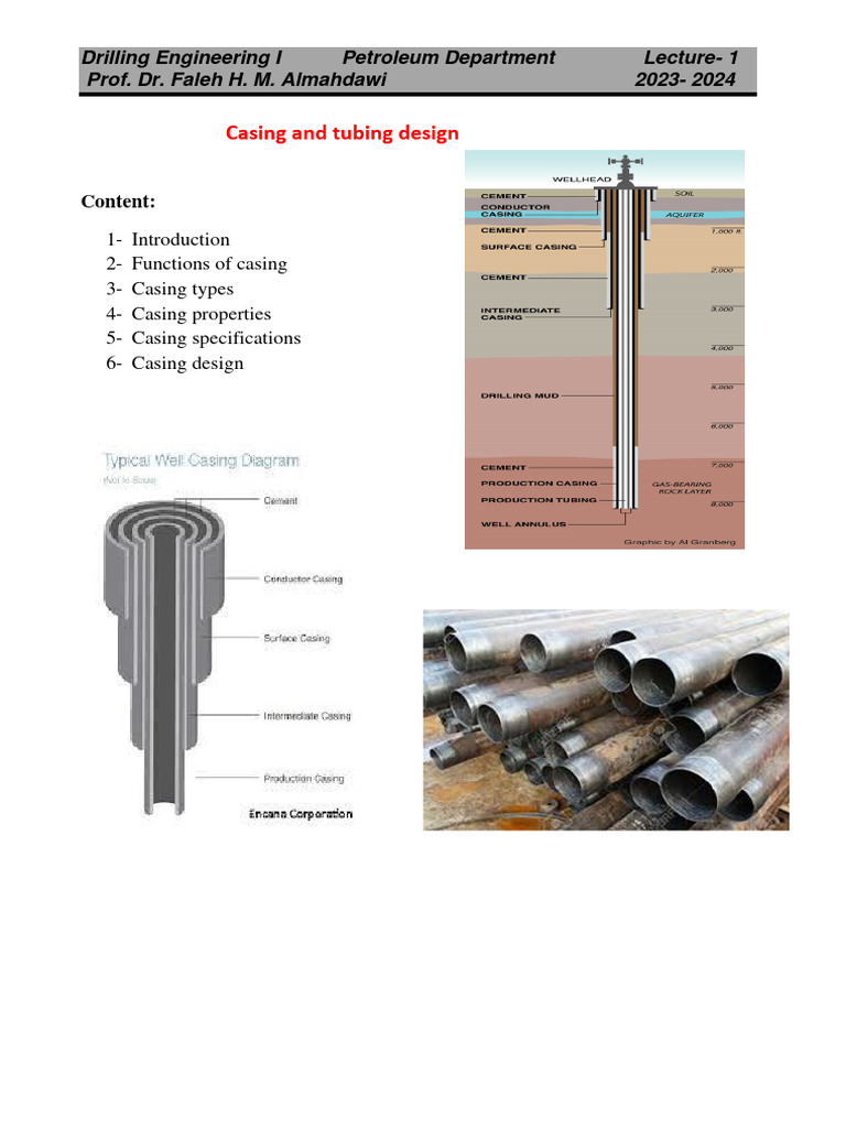 Casing and Tubing Design Overview | PDF | Casing (Borehole) | Oil Well