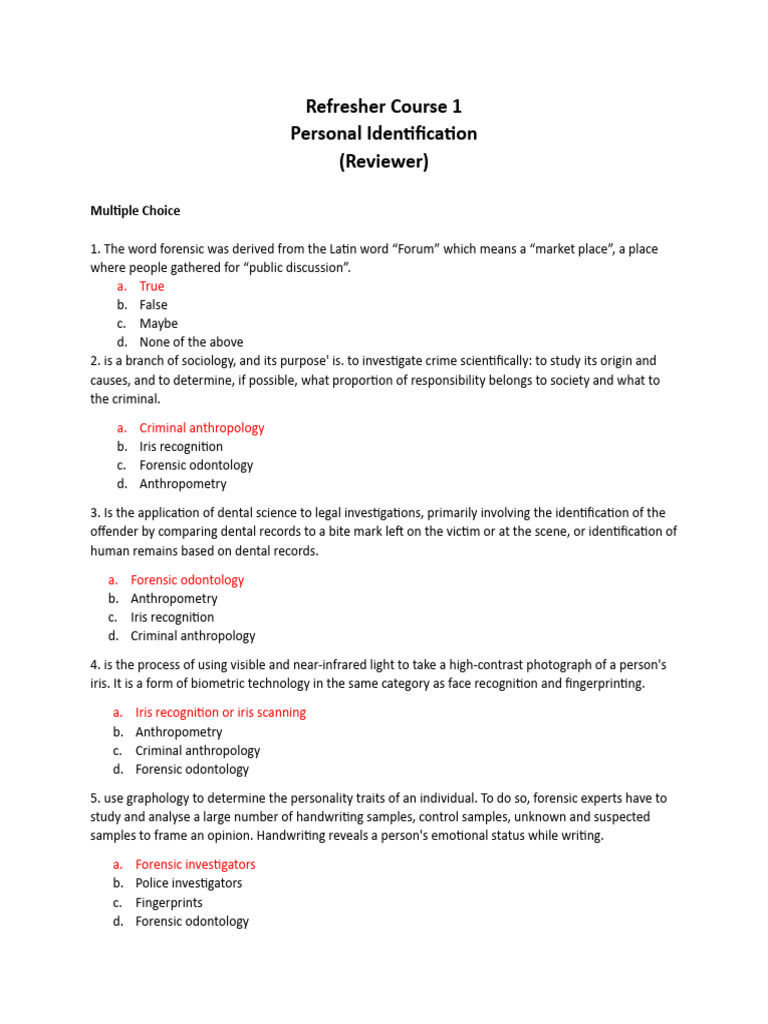 Personal Identification Reviewer | PDF