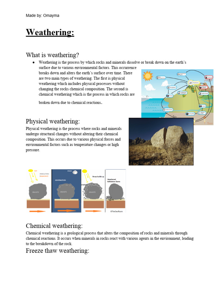 Geography Fact Sheet PDF Rock (Geology) Igneous Rock