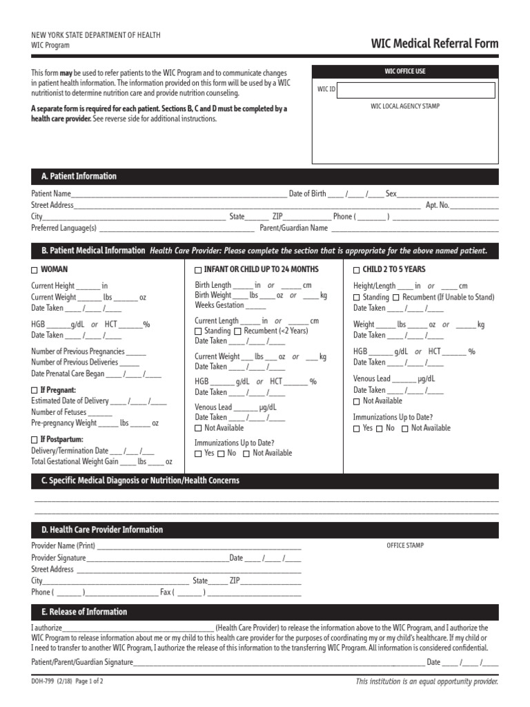 wic medical referral form massachusetts