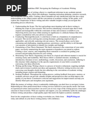 Thesis Writing Guidelines PDF