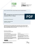 Risk Management and Financial Performance of Insurance Firms in Kenya