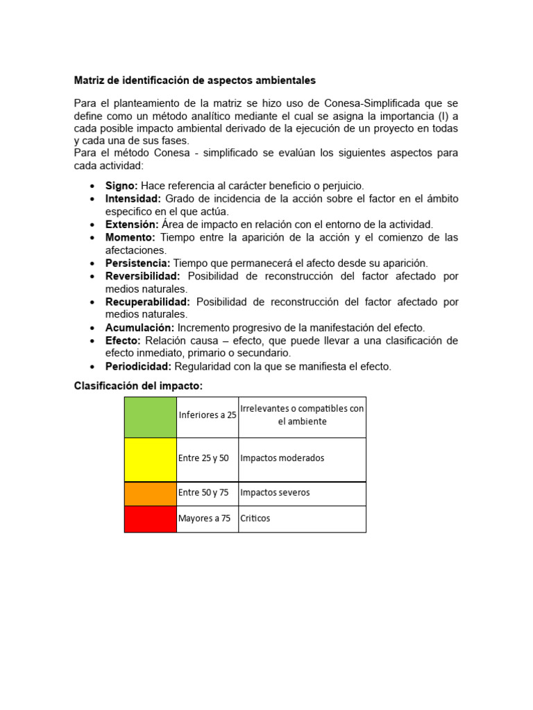 Matriz de Identificación de Aspectos Ambientales | PDF | Contaminación ...
