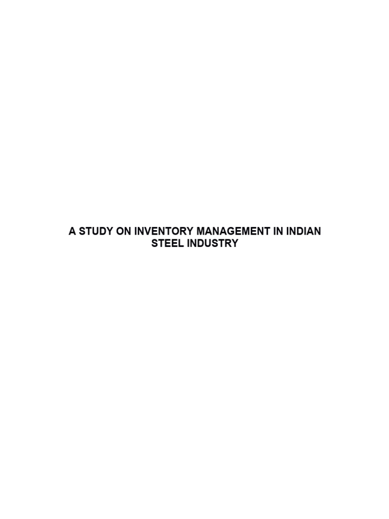 Suguna Steel Industry | PDF | Lean Manufacturing | Inventory