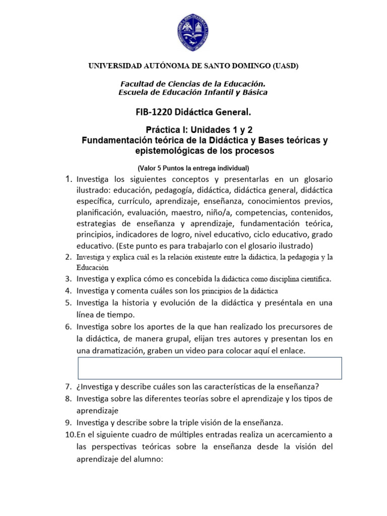 Practica I. | PDF | Aprendizaje | Enseñando
