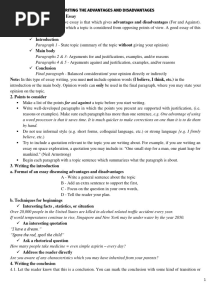 Writing The Advantages and Disadvantages
