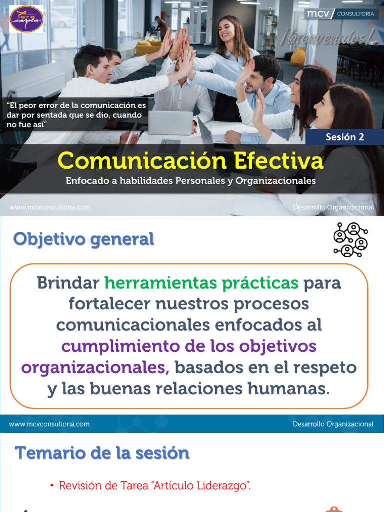 Comunicación Efectiva Organizacional | PDF | Crecimiento personal y ...