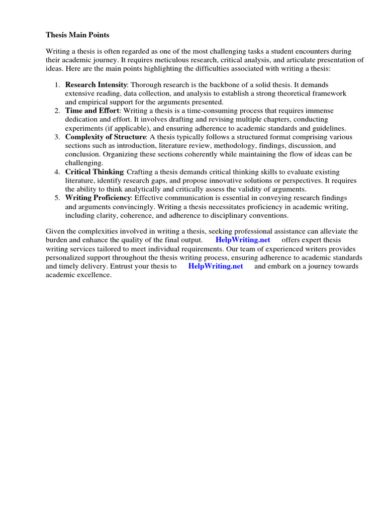 Thesis main points pdf