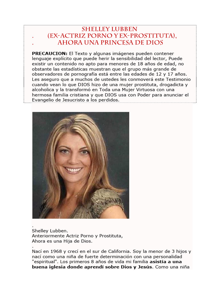 Shelley Lubben PDF Infección transmitida sexualmente VIH