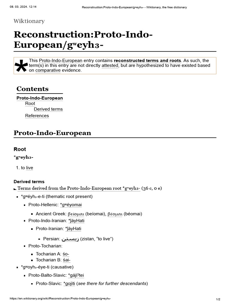 Reconstruction - Proto-Indo-European - Gʷeyh - Wiktionary, The Free ...