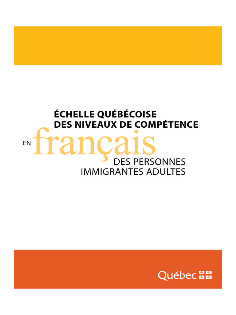 Échelle québécoise des compétences en français | PDF | Évolution de ...