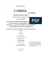 Ante Proyecto, AFECTACIÓN DEL DERECHO DE PROPIEDAD A CAUSA DE LA DECLARACIÓN DE UN TERRITORIO, COMO ÁREA PROTEGIDA, Y SUS EFECTOS JURÍDICOS