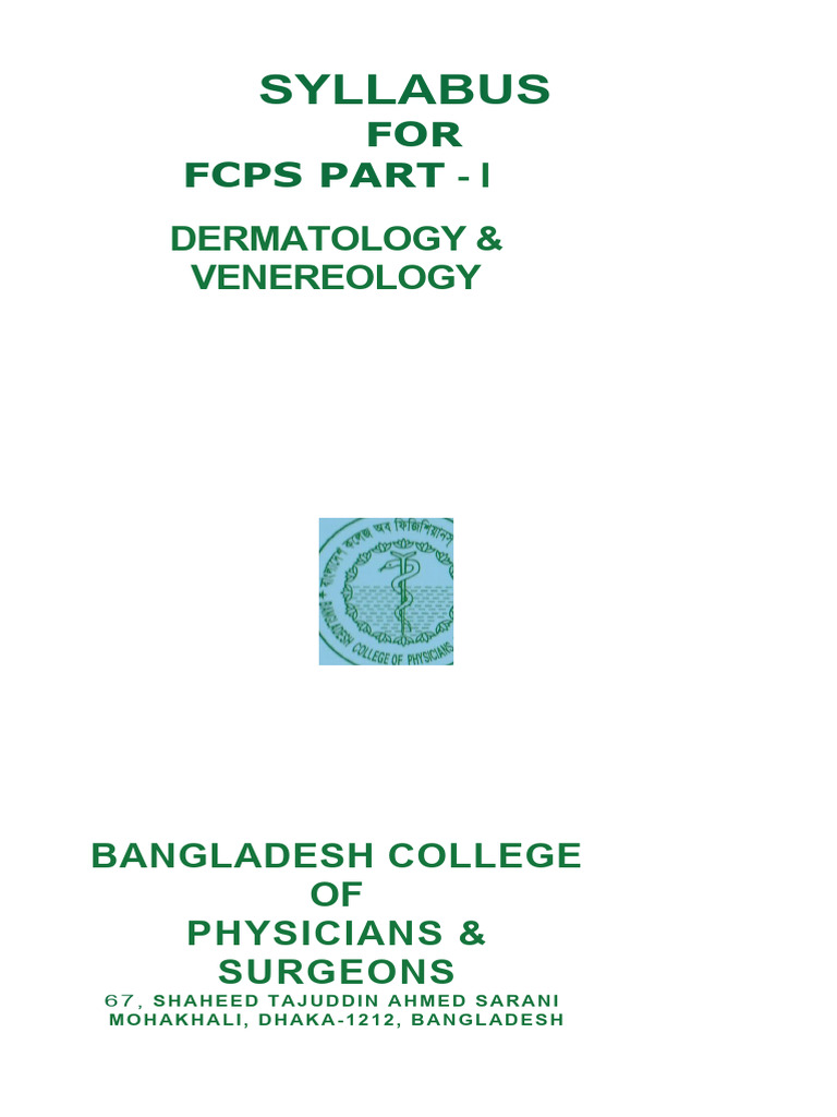 FCPS Part 1 Dermatology & Venereology Syllabus | PDF | Immune System ...